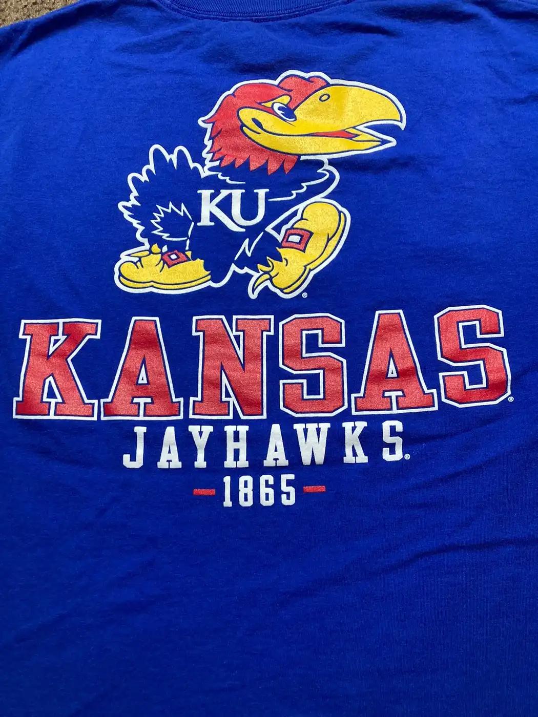 Champion Kansas Jayhawks College T-Shirt Sweatshirt Pullover Hoodie Reprinted Full Color Full Size Gift For NCAA Fans - Image 2