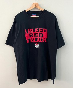 Champion X Georgia Bulldogs I Bleed Red & Black Mascot T-Shirt Sweatshirt Crewneck Hoodie Full Size Gifts For Fans