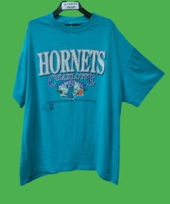 Charlotte Hornets NBA Vintage Style 1993 Tshirt Sweatshirt Hoodie Crewneck Sweatshirt Pullover Reprinted Full Color Full Size Gifts for NBA Fans