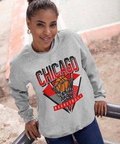 Chicago Basketball 90s throwback Crewneck Unisex Sweatshirt Hoodie Shirt Gifts For Fans