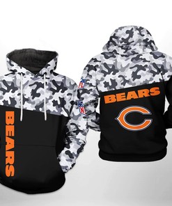Chicago Bears Camo Veteran Team 3D All Over Print Zip Up Hoodie