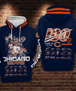 Chicago Bears Football Anniversary 3D All Over Print Hoodie