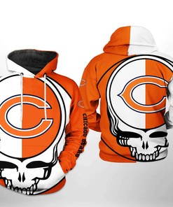 Chicago Bears Grateful Dead 3D All Over Print Zip Up Hoodie