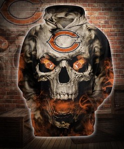 Chicago Bears Nfl 3D Skull Hoodie Show Off Your Team Spirit With This All Over Print Hoodie