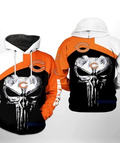 Chicago Bears Skull 3D All Over Print Zip Up Hoodie