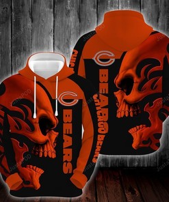 Chicago Bears Skull 3D All Over Print Zip Up Hoodie Options