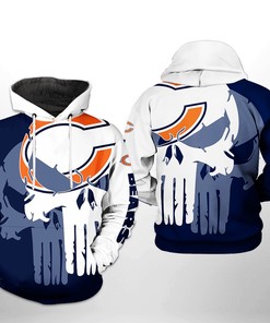 Chicago Bears Team Skull 3D All Over Print Zip Up Hoodie