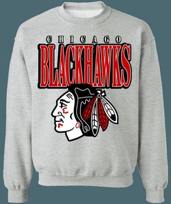 Chicago Blackhawks BLACKOUT Retro NHL Crewneck Sweatshirt Hoodie Shirt Gifts for Fans