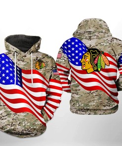 Chicago Blackhawks Custom 3D Graphic All Over Print Zip Up Hoodie
