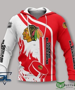 Chicago Blackhawks Nhl Skull 3D All Over Print Zip Up Hoodie