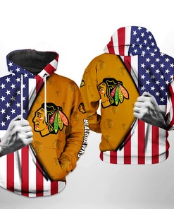 Chicago Blackhawks Nhl Tribal Skull 3D All Over Print Zip Up Hoodie