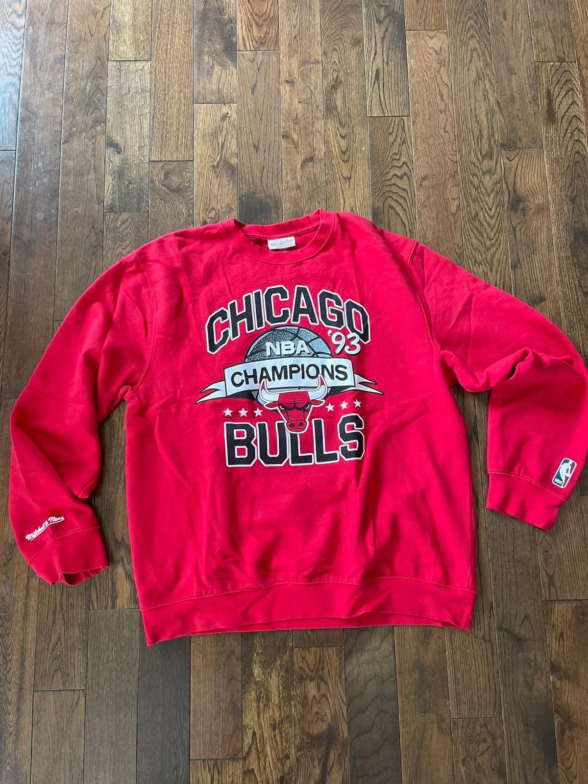 Chicago Bulls MandN Crewneck Tshirt Hoodie Crewneck Sweatshirt Reprinted Full Color Full Size Gifts for NBA Fans
