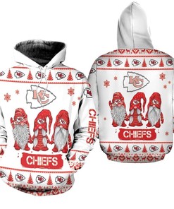 Christmas Gnomes Kansas City Chiefs 3D All Over Print Zip Up Hoodie