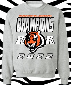 Cincinnati Bengals 2022 AFC Champions Retro NFL Crewneck Sweatshirt Hoodie Shirt Gifts for Fans