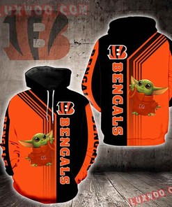 Cincinnati Bengals Baby Yoda Green 3D All Over Print Zip Up Hoodie
