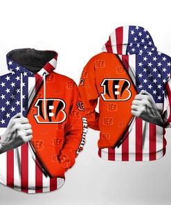 Cincinnati Bengals Nfl Us Flag Team 3D All Over Print Zip Up Hoodie Option
