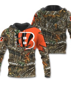 Cincinnati Bengals Realtree Camo 3D Hoodie Zip Hoodie, Nfl 3D All Over Print Hoodie Zip Hoodie