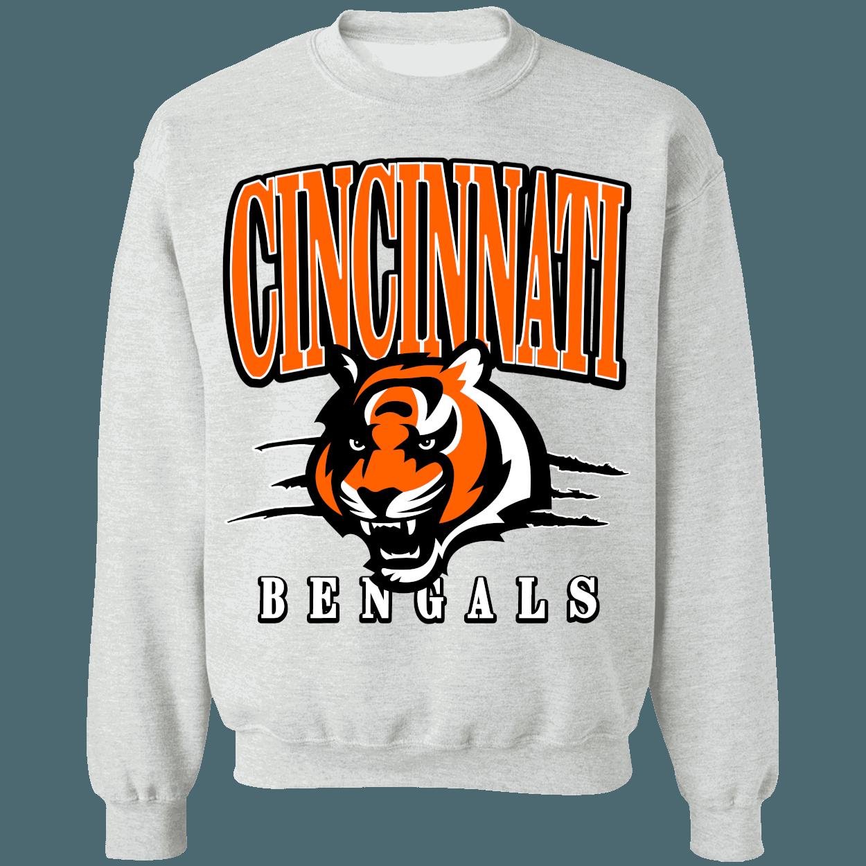 Cincinnati Bengals Vintage NFL Crewneck Sweatshirt Hoodie Shirt Gifts for Fans