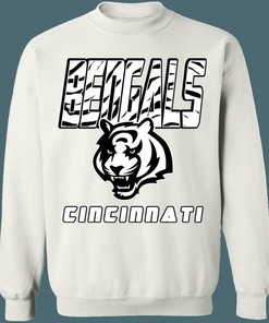 Cincinnati Bengals WHITE TIGER Retro NFL Crewneck Sweatshirt Hoodie Shirt Gifts for Fans