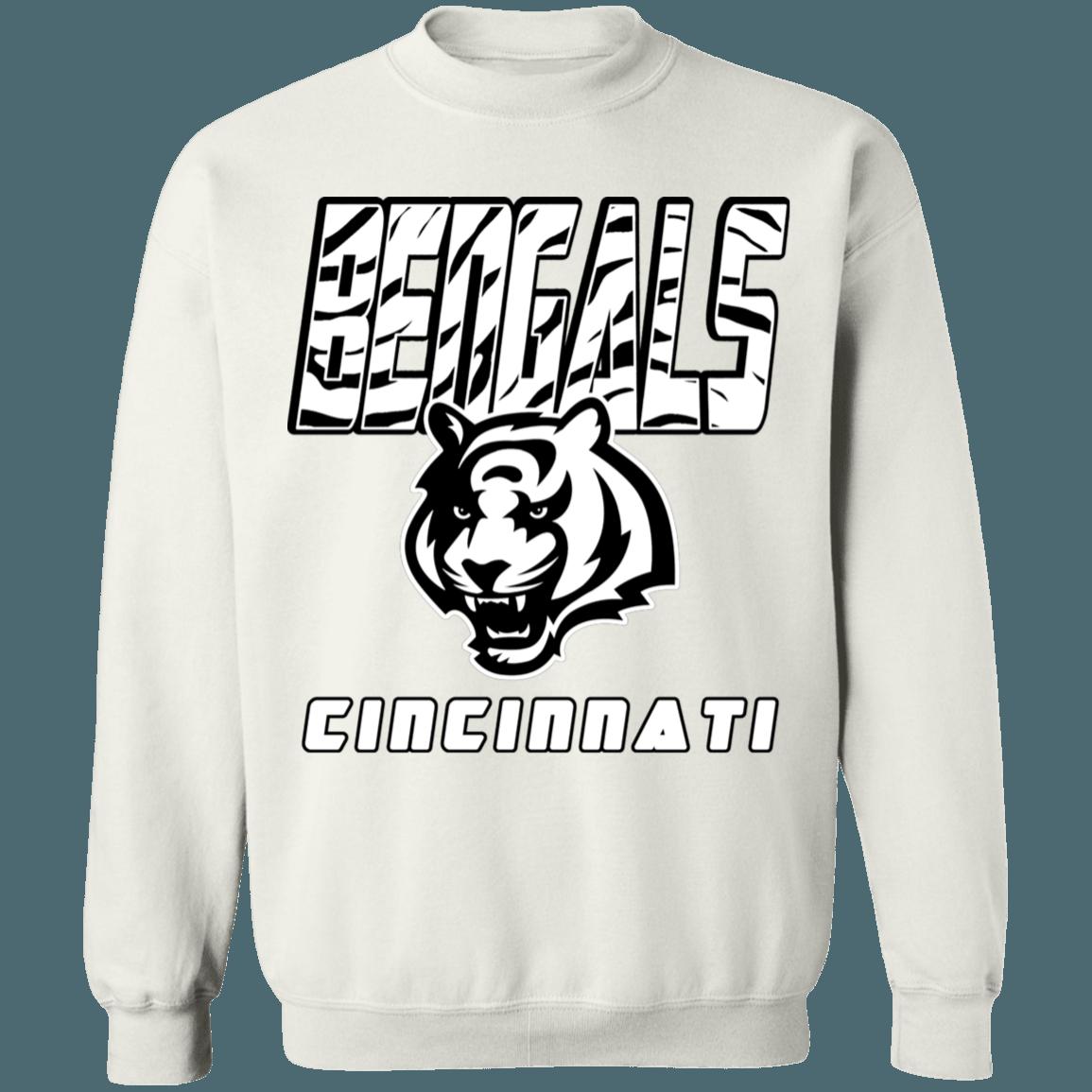 Cincinnati Bengals WHITE TIGER Retro NFL Crewneck Sweatshirt Hoodie Shirt Gifts for Fans