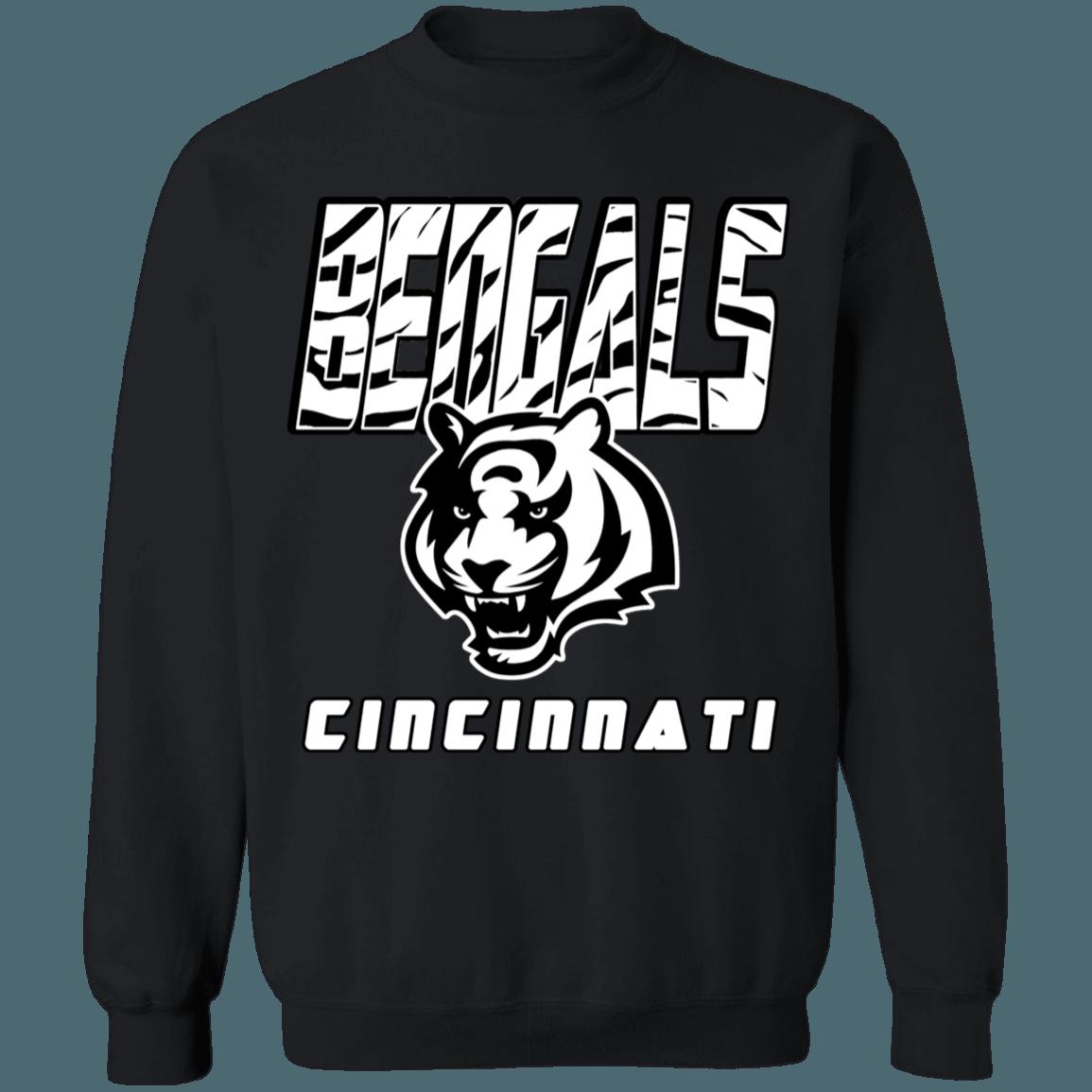 Cincinnati Bengals WHITE TIGER Retro NFL Crewneck Sweatshirt Hoodie Shirt Gifts for Fans - Image 2