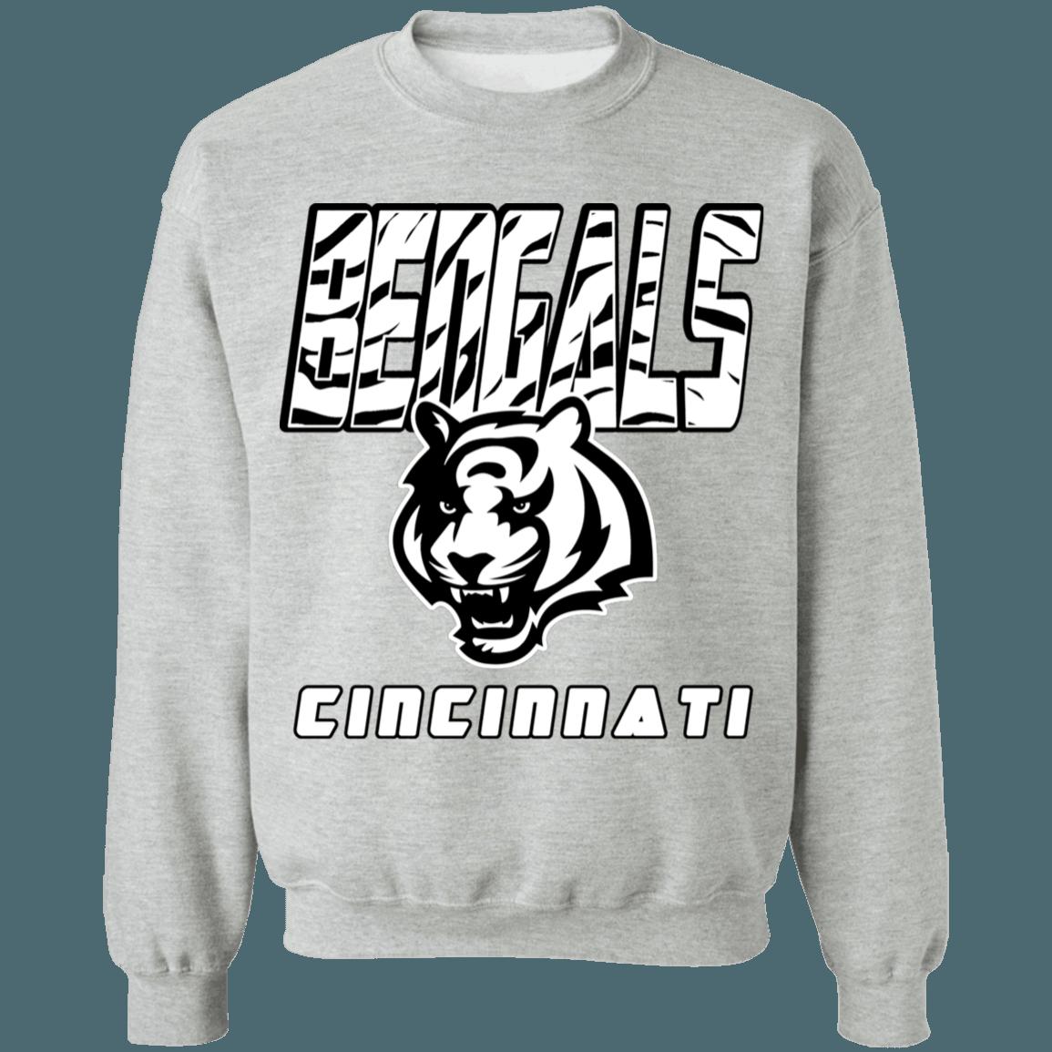 Cincinnati Bengals WHITE TIGER Retro NFL Crewneck Sweatshirt Hoodie Shirt Gifts for Fans - Image 3