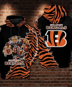 Cincinnati Bengals And Chicago Bears Tiger 3D All Over Print Hood