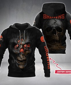 Cleveland Browns Custom Name Nfl 3D All Over Print Zip Up Hoodie Option
