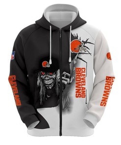 Cleveland Browns Iron Maiden Nfl 3D All Over Print Zip Up Hoodie Option