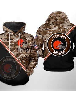 Cleveland Browns Nfl Camo Team 3D All Over Print Zip Up Hoodie Option