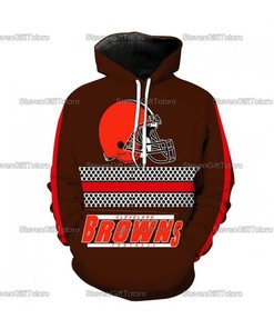 Cleveland Browns Nfl Logo 3D Printed Pull Over Hoodie, Zip Up Hoodie