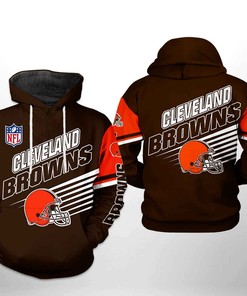 Cleveland Browns Personalized Custom Name Number Nfl 3D All Over Print Zip Up Hoodie Option.