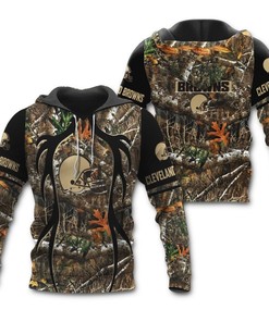 Cleveland Browns Realtree Camo Nfl 3D All Over Print Zip Up Hoodie Option