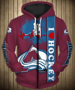 Colorado Avalanche Cute Design Pullover Nhl 3D All Over Print Zip Up Hoodie Option