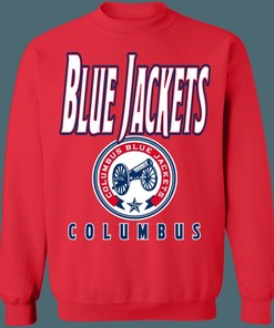 Columbus Blue Jackets CANNON Retro NHL Crewneck Sweatshirt Hoodie Shirt Gifts for Fans