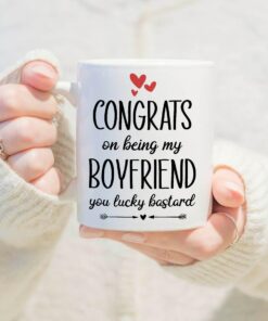 Congrats On Being My Boyfriend You Lucky Bastard Mug, Boyfriend Mug , Valentines Gift, Anniversary Mug, Naughty Gift