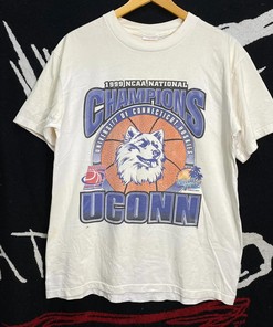 Connecticut Huskies 1999 NCAA Champions Vintage Style Shirt T-Shirt Sweatshirt Hoodie Full Size Gifts For NCAA