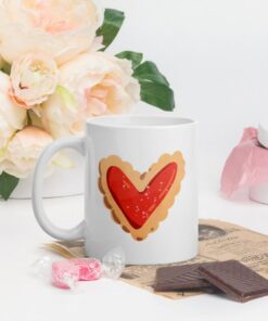 Cookie Heart Valentine's Day Coffee Mug, Valentine Mug, Valentines Day Gift, Valentine Gift For Her