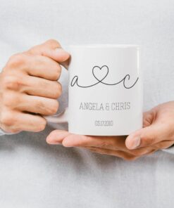 Couple Mug, Custom Wedding Mug, Valentines Day Mug, Personalized Engagement Gift, Couple Gift, Bride and Groom Gift