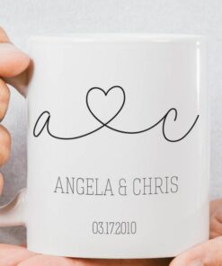 Couple Mug, Custom Wedding Mug, Valentines Day Mug, Personalized Engagement Gift, Couple Gift, Bride and Groom Gift