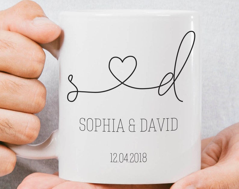 Couple Mug, Custom Wedding Mug, Valentines Day Mug, Personalized Engagement Gift, Couple Gift, Bride and Groom Gift