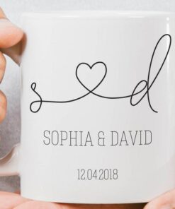 Couple Mug, Custom Wedding Mug, Valentines Day Mug, Personalized Engagement Gift, Couple Gift, Bride and Groom Gift