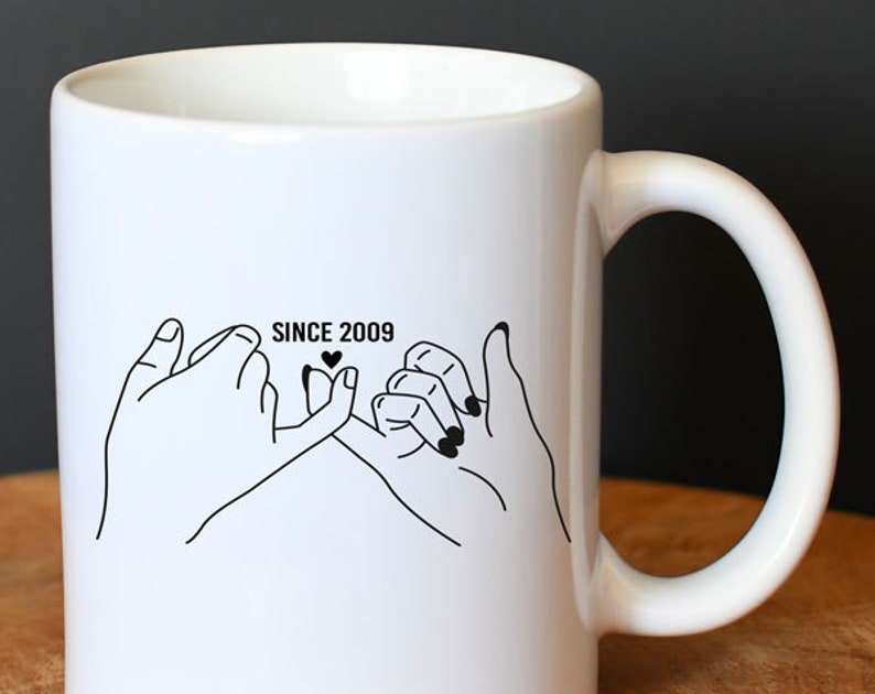 Couple Mug, Date, Ceramic Cup, Valentine's Day Couple Gift, Love Gift Idea, Valentine's Day Gift