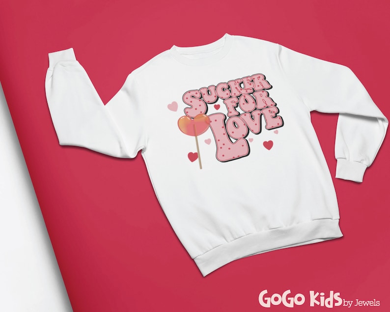 Cozy Valentine Sweatshirt, Sucker for Love Sweatshirt for Women, Cute Heart Crewneck Pullover Gift for Her Wife Girlfriend - Image 4