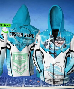 Cronulla Sutherland Sharks Nrl Lightning Custom 3D All Over Print Hoodie