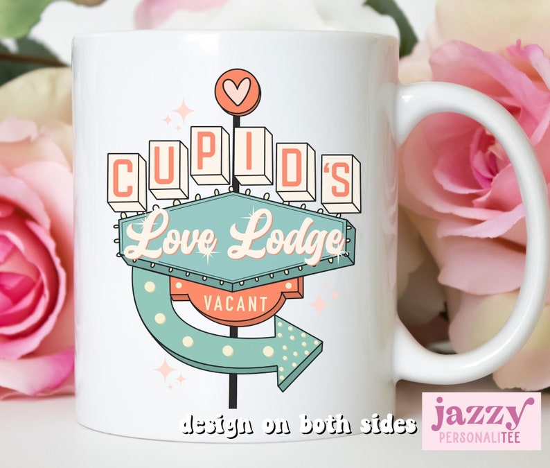 Cupids Love Lodge Mug, Valentines Day Mug, Cupid Mug, Brewing Co Mug, Valentine Coffee Mug, Couple Valentine Mug