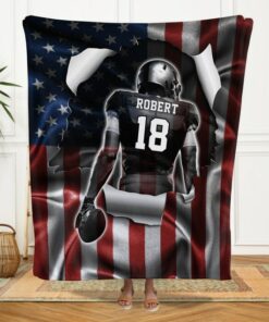 Custom American Flag Blanket, Sports Blanket