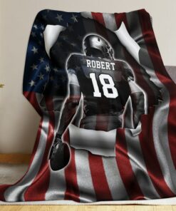 Custom American Flag Blanket, Sports Blanket