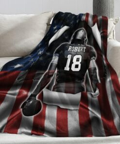 Custom American Flag Blanket, Sports Blanket