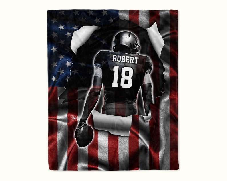 Custom American Flag Blanket, Sports Blanket
